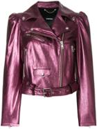 Diesel L-sunset Leather Jacket - Pink & Purple