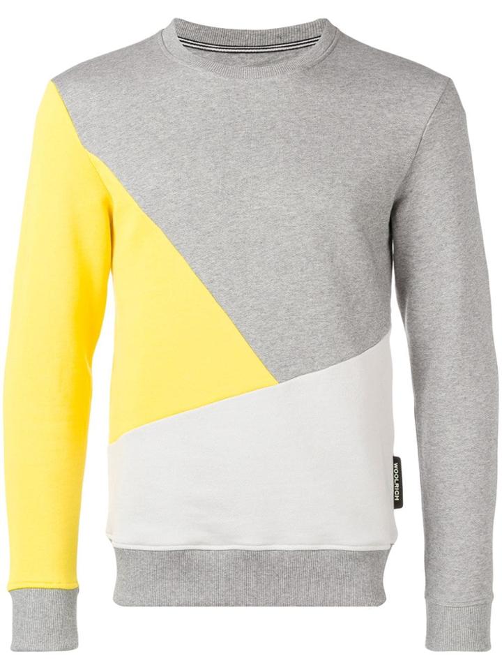 Woolrich Geometric Colour Block Sweatshirt - Grey