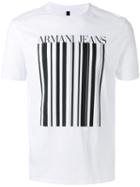 Armani Jeans Barcode Print T-shirt, Men's, Size: Xxl, White, Cotton
