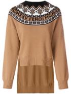 Fendi Geometric Knit Sweater - Brown