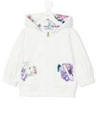 Young Versace - Floral Insert Hoodie - Kids - Cotton/spandex/elastane - 6 Yrs, Girl's, White