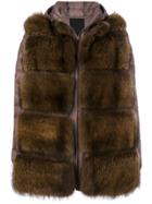 Liska Padded Fur Jacket - Brown
