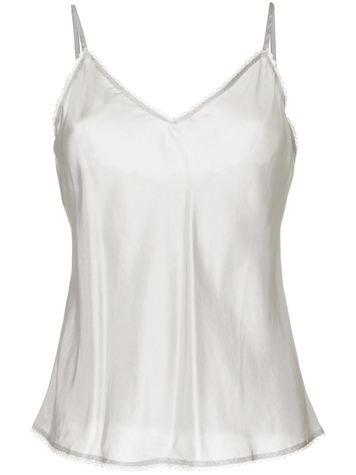 Lee Mathews V-neck Cami Top With Lace - Grey