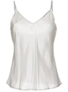 Lee Mathews V-neck Cami Top With Lace - Grey