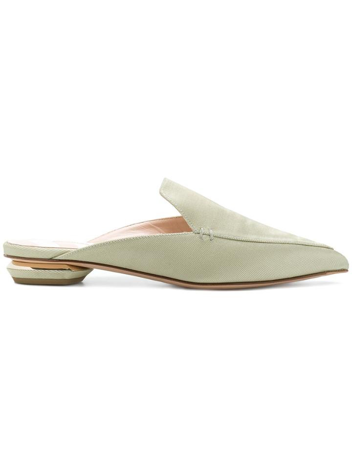 Nicholas Kirkwood Beya Flat Mules - Green