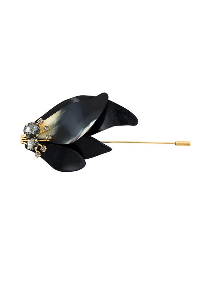 Marni Mixed Petal Brooch, Women's, Black