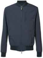 Eleventy - Zipped Bomber Jacket - Men - Cotton/polyamide/cupro - Xxl, Blue, Cotton/polyamide/cupro