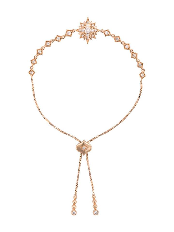 Sara Weinstock Isadora Starburst Rose Gold White Diamond Bolo Bracelet