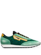 Prada Green, Black And Yellow Milano 70 Suede And Mesh Sneakers
