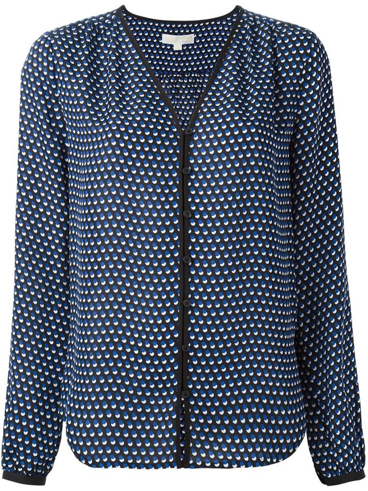Michael Michael Kors Dot Print Buttoned Blouse