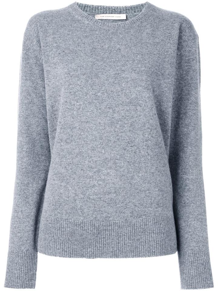 Christopher Kane Lurex Trim Jumper, Women's, Size: Large, Grey, Polyester/cashmere/wool/metallic Fibre