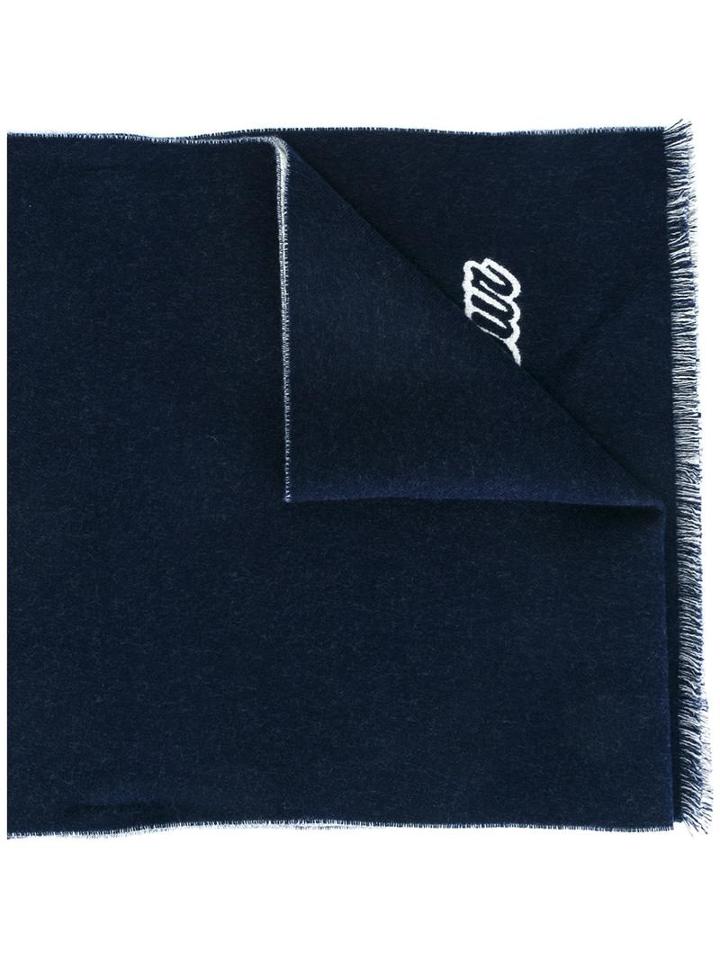 Gucci Bee Knit Scarf, Blue, Wool