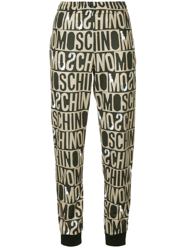 Moschino Monogram Print Track Trousers - Black