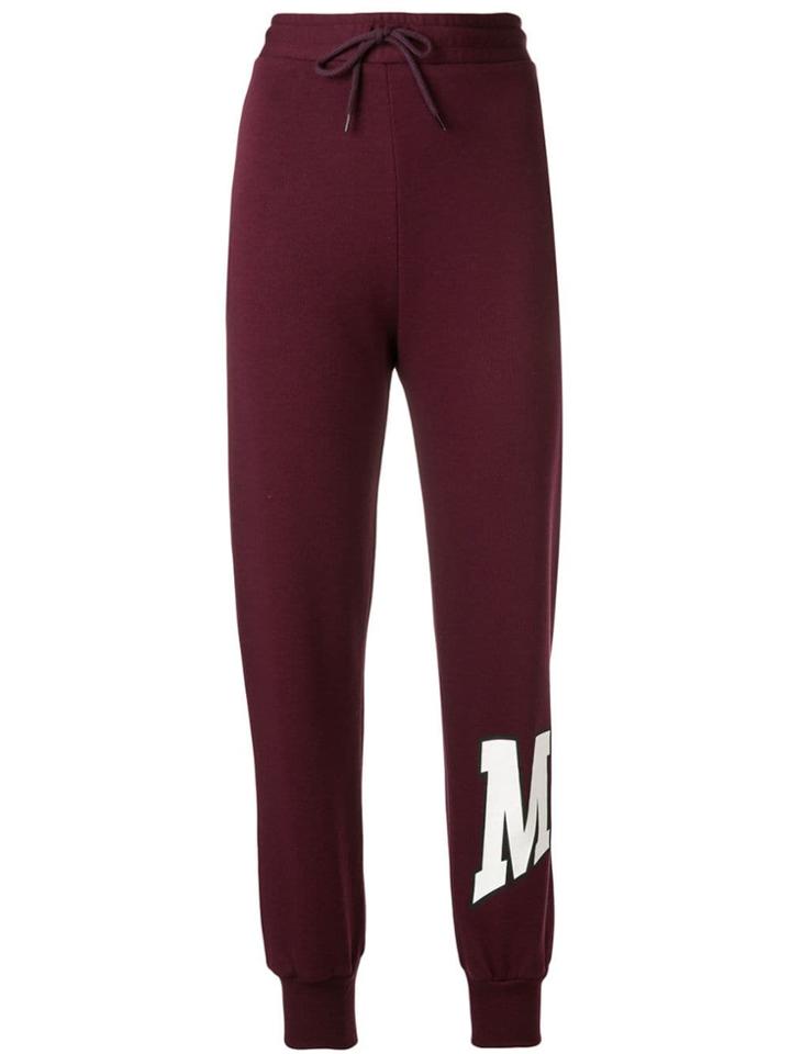 Msgm Palm Tree Print Track Pants - Red