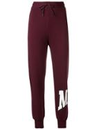 Msgm Palm Tree Print Track Pants - Red