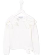 Simonetta Bow Embellished Jumper, Girl's, Size: 8 Yrs, White