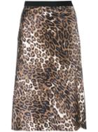 Nili Lotan Leopard Print Skirt - Brown