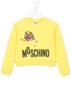Moschino Kids Logo Print Sweatshirt, Girl's, Size: 6 Yrs, Yellow/orange