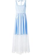 No21 - Lace-panelled Poplin Dress - Women - Cotton/polyester - 44, Women's, Blue, Cotton/polyester