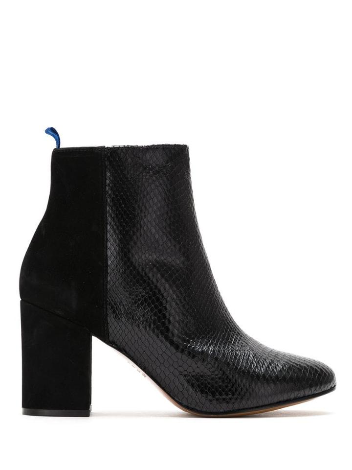 Blue Bird Shoes Bota Duo Couro Python - Black
