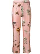 F.r.s For Restless Sleepers Jellyfish Print Cropped Trousers - Pink