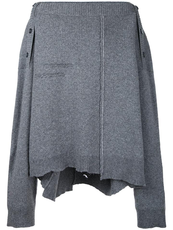 Raf Simons Oversized Asymmetric Jumper, Men's, Grey, Virgin Wool