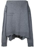 Raf Simons Oversized Asymmetric Jumper, Men's, Grey, Virgin Wool