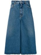 Mm6 Maison Margiela - Denim Palazzo Pants - Women - Cotton - 44, Blue, Cotton