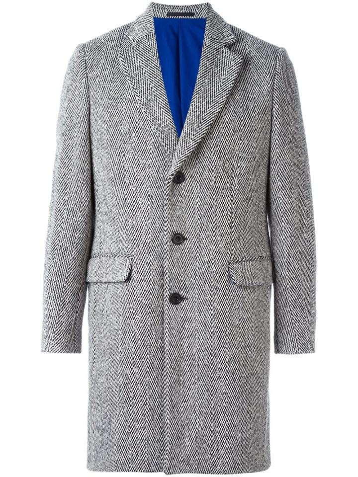Études Herringbone Car Coat