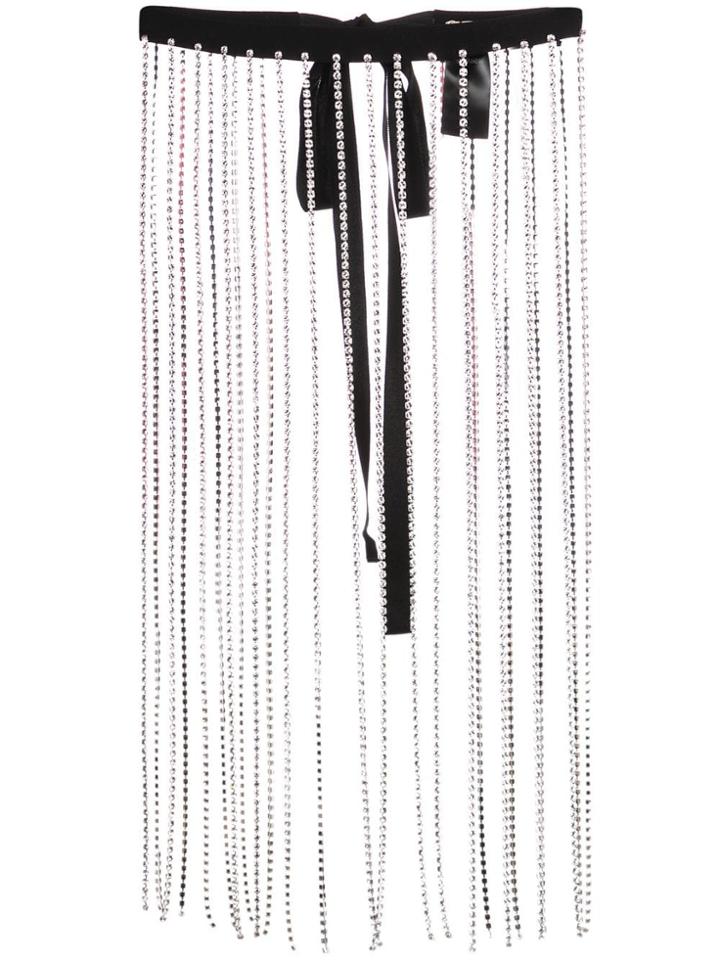 Christopher Kane Crystal Fringe Belt - Black