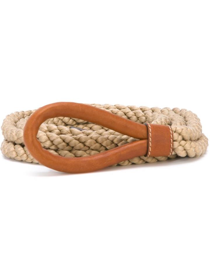 Erika Cavallini Braided Rope Belt, Women's, Nude/neutrals, Cotton/leather