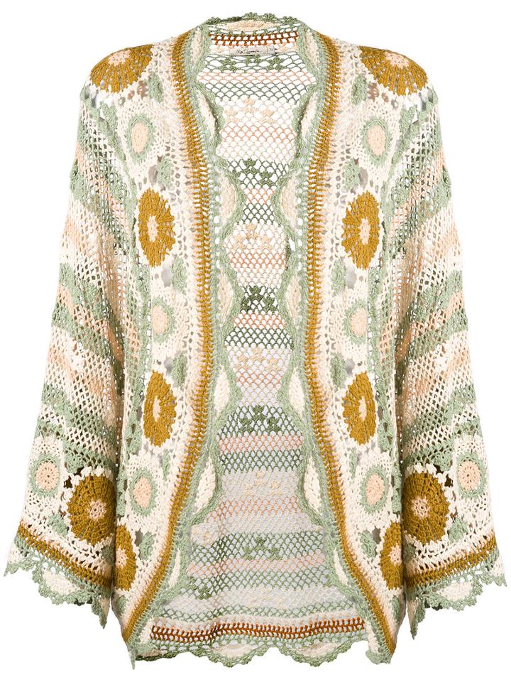 Mes Demoiselles - Crochet Kimono Jacket - Women - Cotton - One Size, Nude/neutrals, Cotton