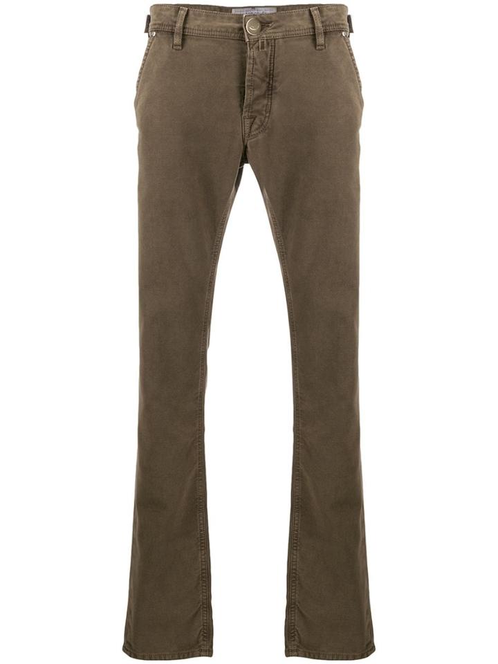 Jacob Cohen Plain Regular Trousers - Green