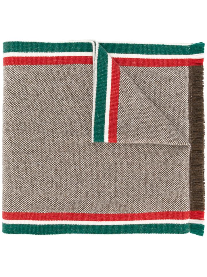 Gucci Intarsia-knit Scarf - Brown