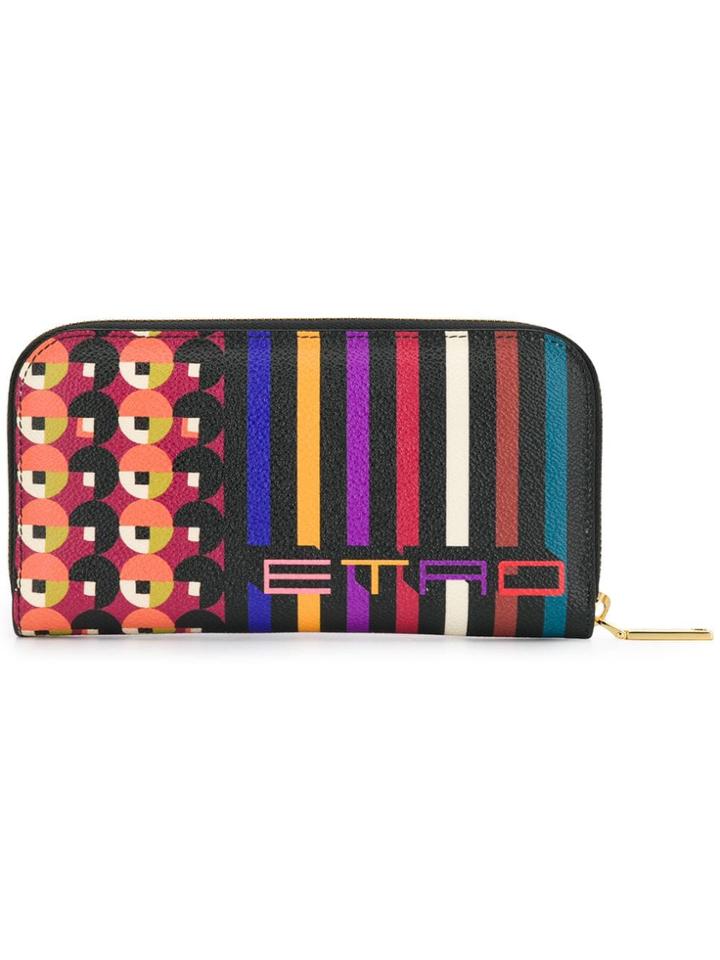 Etro Geometric Pattern Zip Wallet - Pink