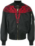 Marcelo Burlon County Of Milan Embroidered Wing Bomber Ajcket - Black