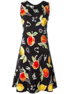 Jc De Castelbajac Pre-owned Apple Print Dress - Black