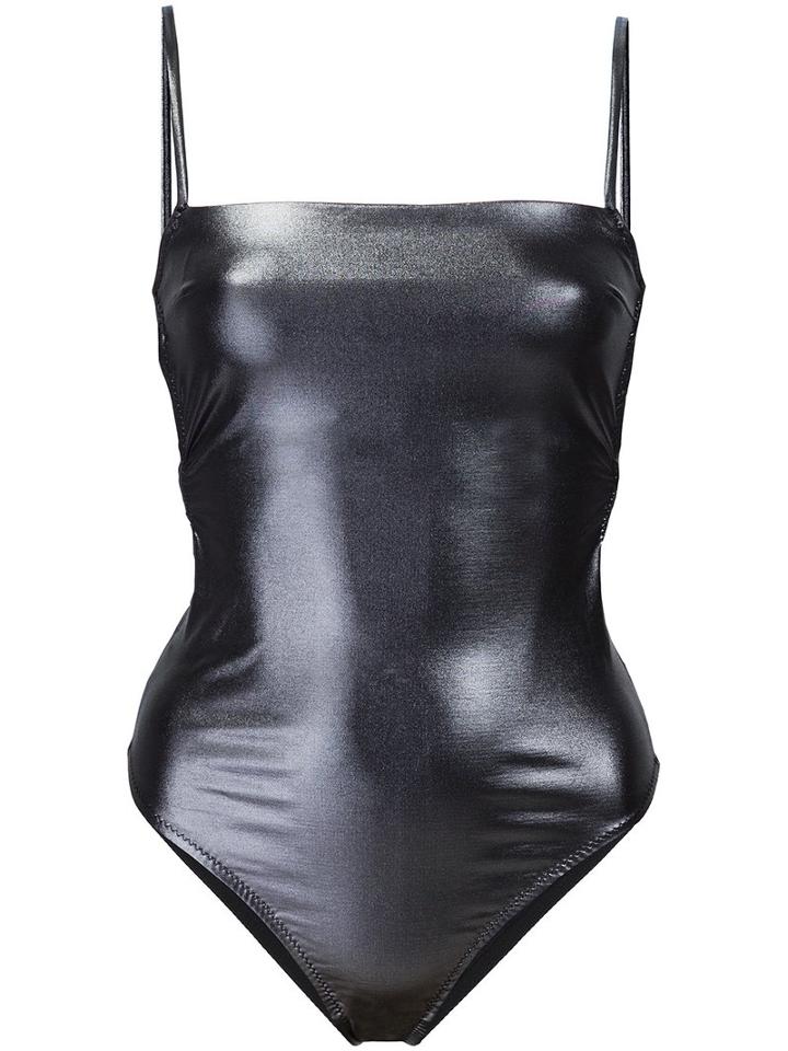 Fleur Du Mal Straight Neck One Piece, Women's, Size: Xs, Grey, Polyamide/spandex/elastane