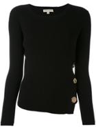 Each X Other Ribbed Knit Buttoned Sweater - Black