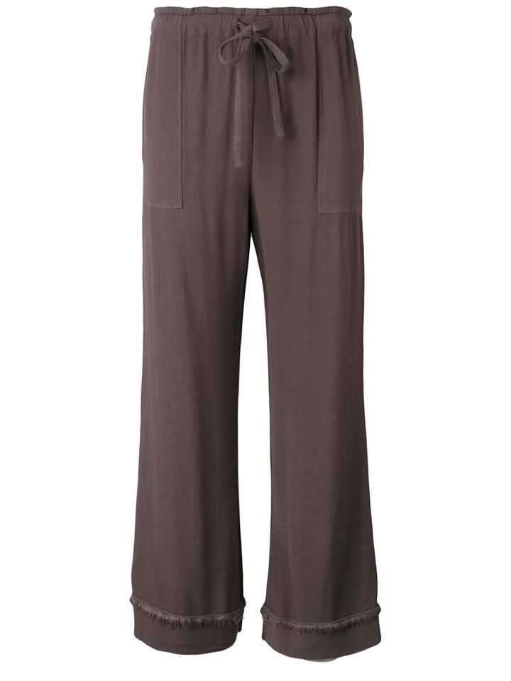 Raquel Allegra Crepe Drawstring Cropped Pants, Women's, Size: 1, Brown, Rayon