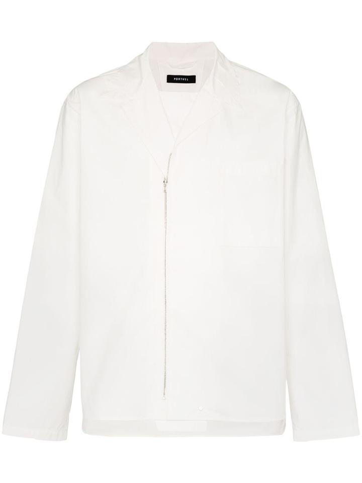 Portvel Zip-front Shirt - White