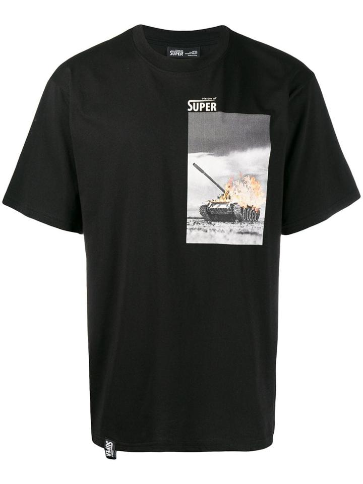 Vision Of Super Tank Print T-shirt - Black