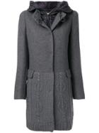 Fay Hooded Knit Coat - Grey