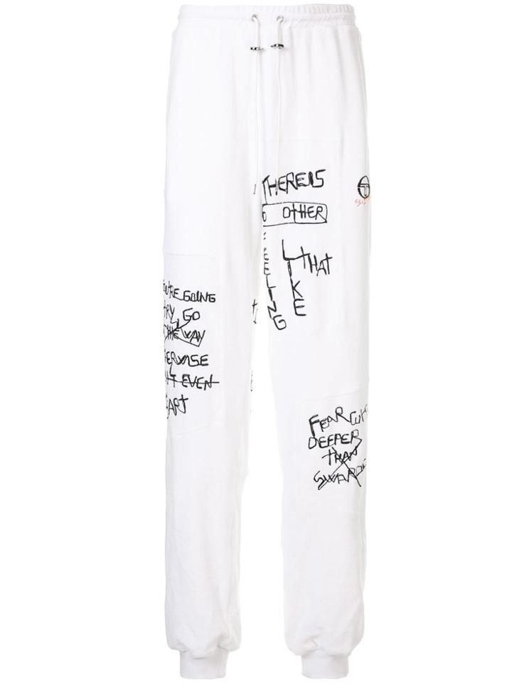 Selfmade By Gianfranco Villegas Hand-embroidered Track Pants - White