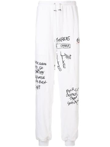 Selfmade By Gianfranco Villegas Hand-embroidered Track Pants - White