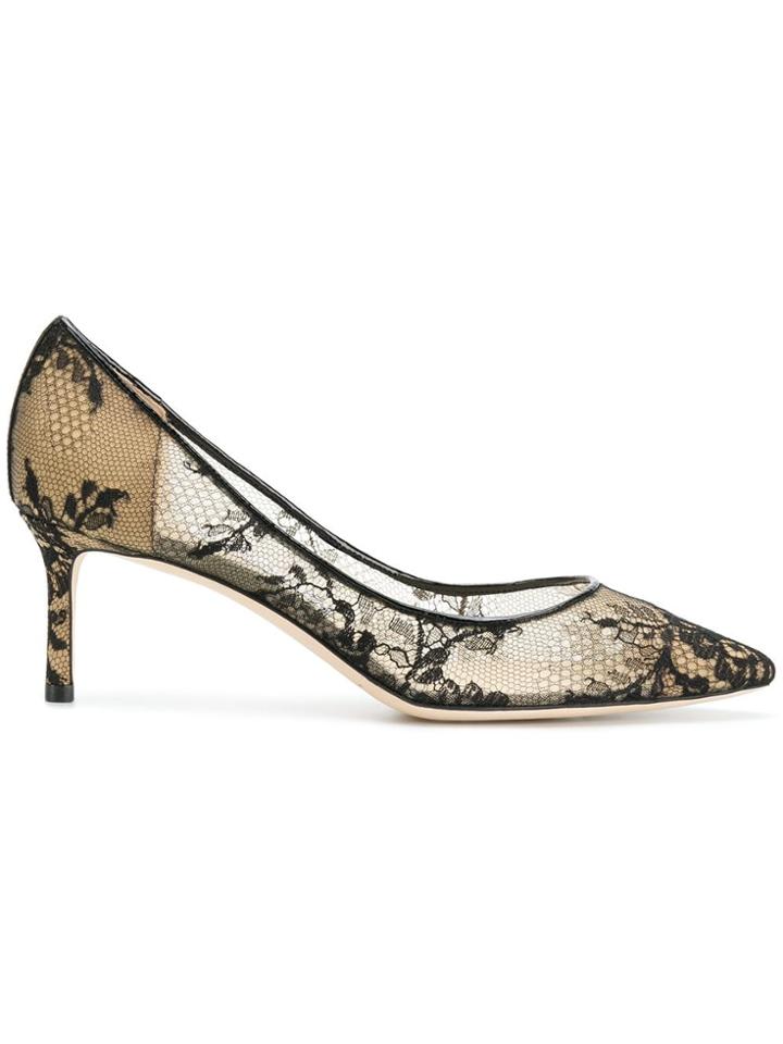 Jimmy Choo Romy 60 Lace Pumps - Black
