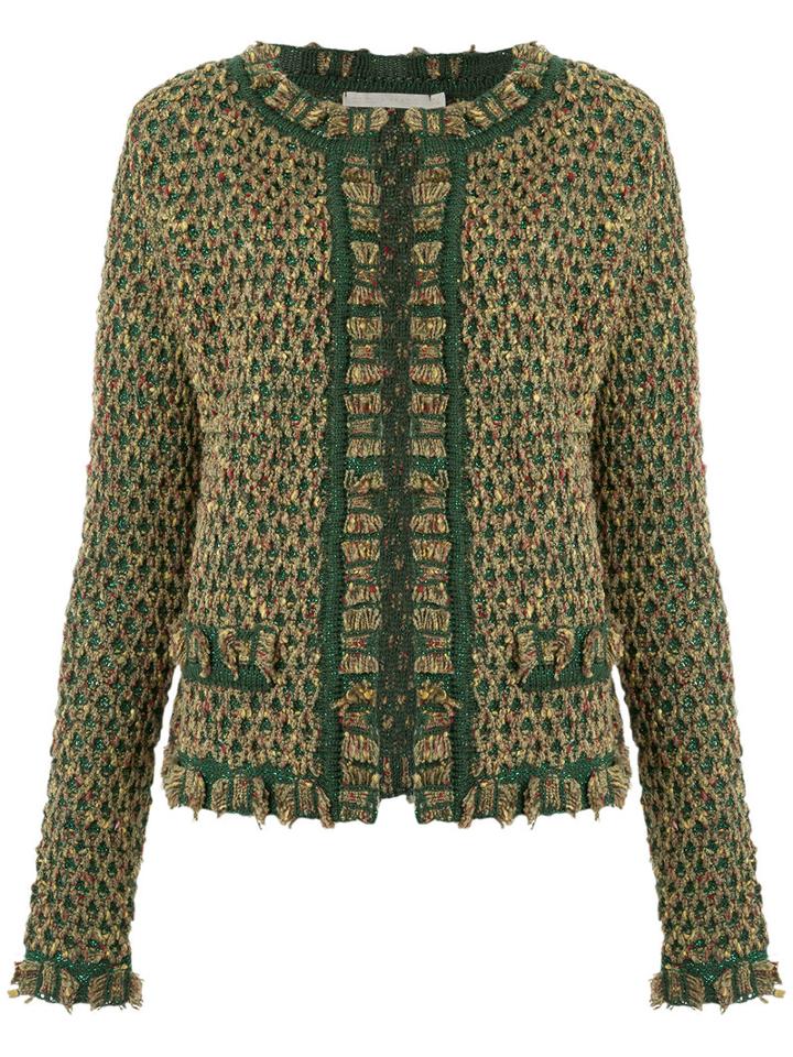 Cecilia Prado - Knit Cardigan - Women - Acrylic/lurex/spandex/elastane - G, Green, Acrylic/lurex/spandex/elastane