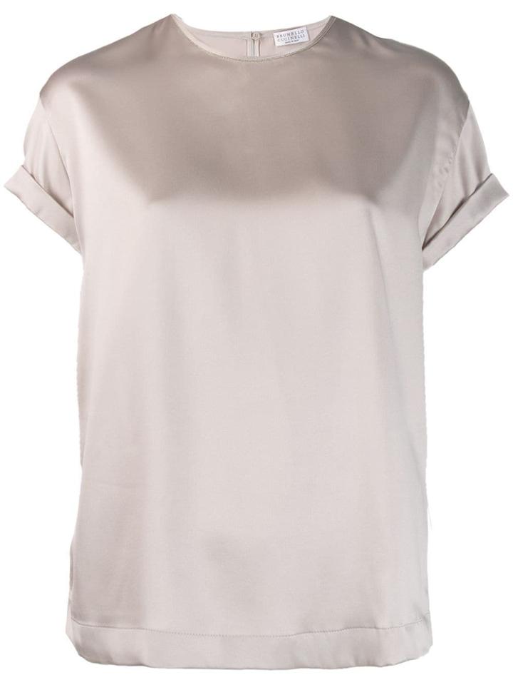 Brunello Cucinelli Satin T-shirt - Pink
