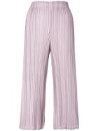 Pleats Please By Issey Miyake Pleated Cropped Culottes - Pink & Purple