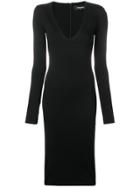 Dsquared2 Silhoette Fitted Midi Dress - Black